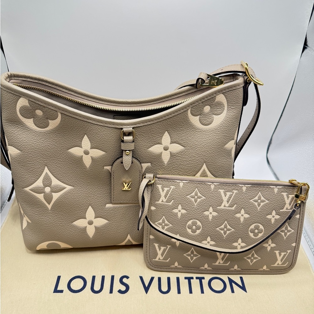 Louis Vuitton CarryAll PM Bicolor Monogram Empreinte Leather - Authentic